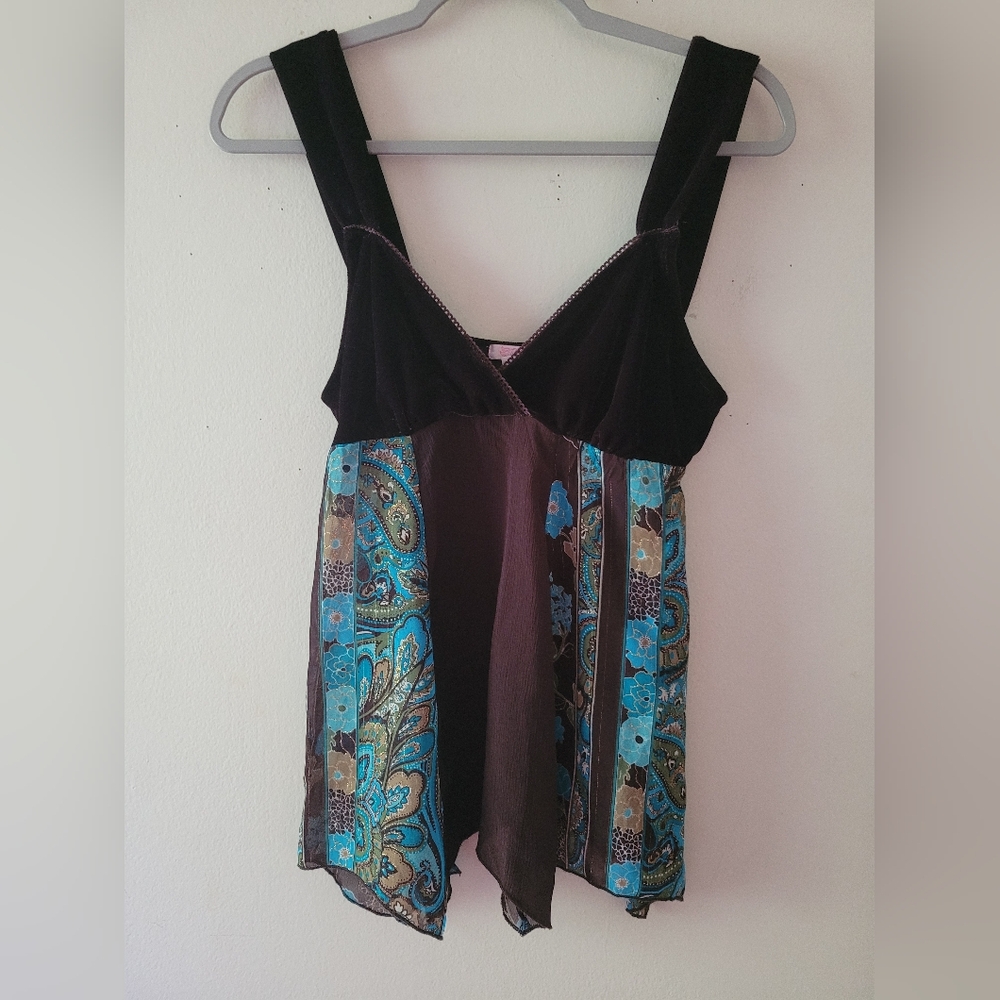 Halo Black and Blue Paisley Camisole